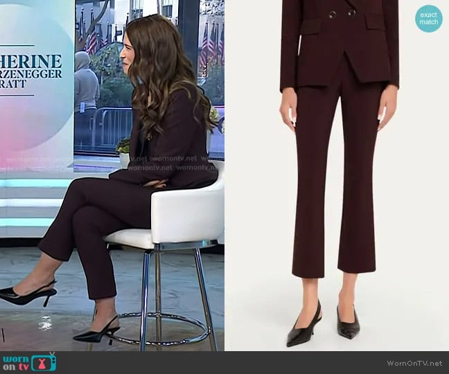 Veronica Beard Arte Kick-Flare Pant in Dark Currant worn by Katherine Schwarzenegger Pratt on Today