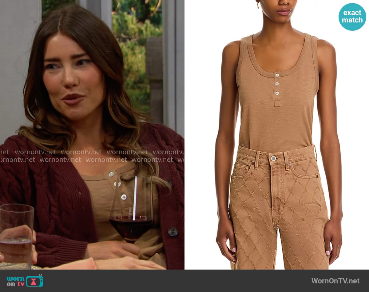 Steffy’s tan tank top on The Bold and the Beautiful