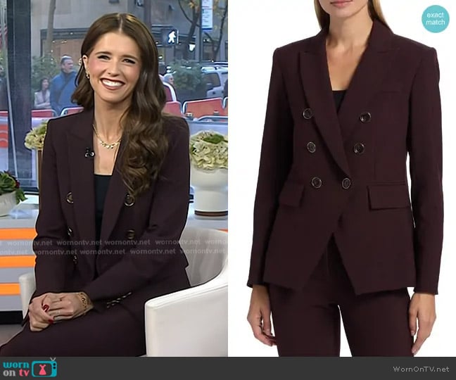 Veronica Beard Miller Dickey Jacket in Dark Currant worn by Katherine Schwarzenegger Pratt on Today