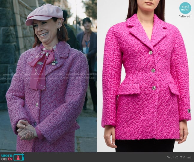 Versace Single-Breasted Tweed Coat worn by Elsbeth Tascioni (Carrie Preston) on Elsbeth