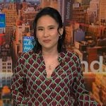 Vicky’s brown geometric print blouse on NBC News Daily