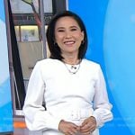 Vicky’s white long sleeve mini dress on Today