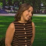 Victoria Shaffer’s brown striped vest on Live with Kelly and Mark