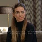 Victoria’s black turtleneck sweater and printed midi skirt on The Young and the Restless