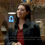 Violet’s navy jacket with striped trims on Chicago Fire