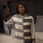 Viv’s stripe satin top and pants on Bel-Air