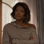 Viv’s gray off shoulder top on Bel-Air