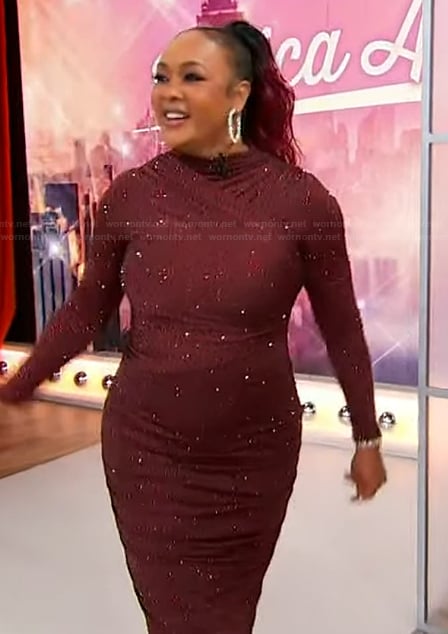 Vivica A. Fox's burgundy sequin dress on Sherri