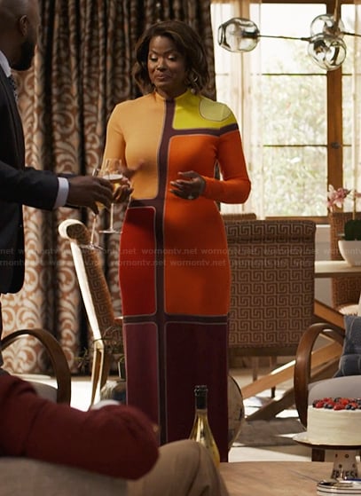 Viv's colorblock maxi dress on Bel-Air