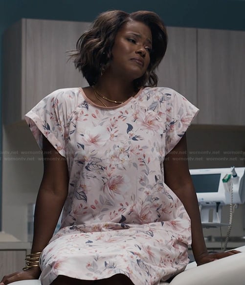 Viv's floral hospital gown on Bel-Air
