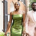 Wendy’s green metallic dress on The Real Housewives of Potomac