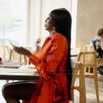 Wendy’s red tie dye robe on The Real Housewives of Potomac