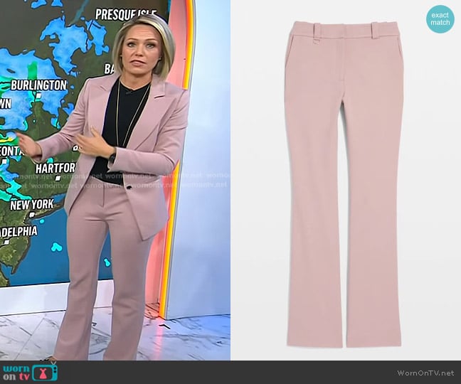 White House Black Market Blake Slim Boot Pant in Luster worn by Dylan Dreyer on Today