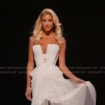 Emma’s white strapless reunion gown on Selling Sunset