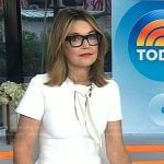 Savannah’s white tie neck peplum top on Today