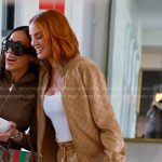 Whitney’s brown satin track jacket and pants on The Real Housewives of Salt Lake City