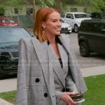 Whitney’s grey plaid blazer and coat on The Real Housewives of Salt Lake City