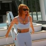 Whitney's bue sports bra and leggings on The Real Housewives of Salt Lake City