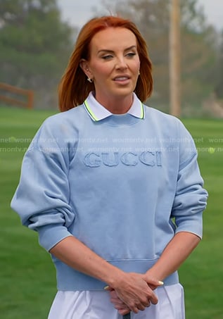 Whitney’s light blue sweatshirt on The Real Housewives of Salt Lake City