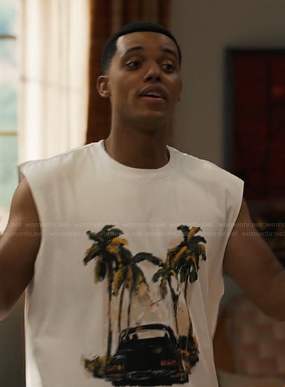 Will's palm graphic tank on Bel-Air