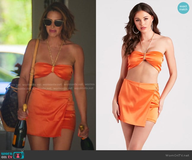Windsor Satin Bandeau Top and Skort worn by Polly Brindle (Polly Brindle) on Selling the OC