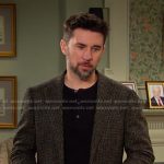 Chad’s grey check wool blazer on Days of our Lives