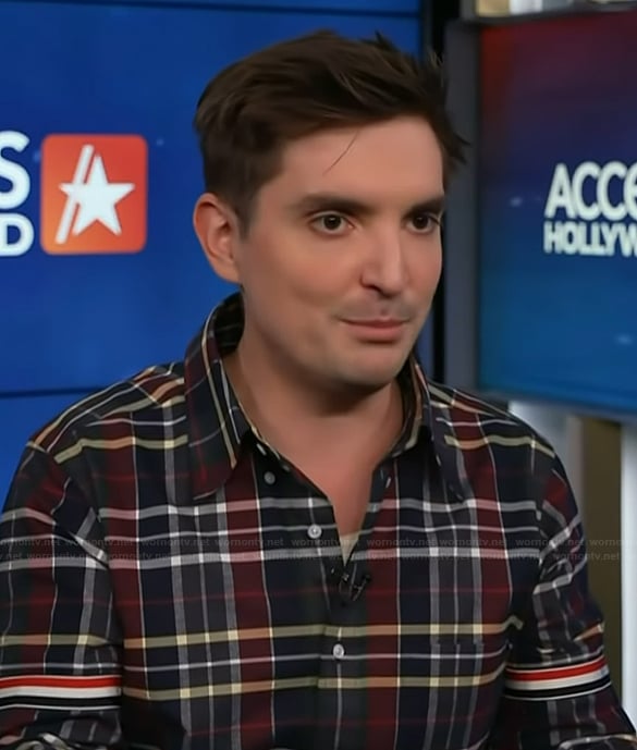 Zach’s plaid shirt on Access Hollywood