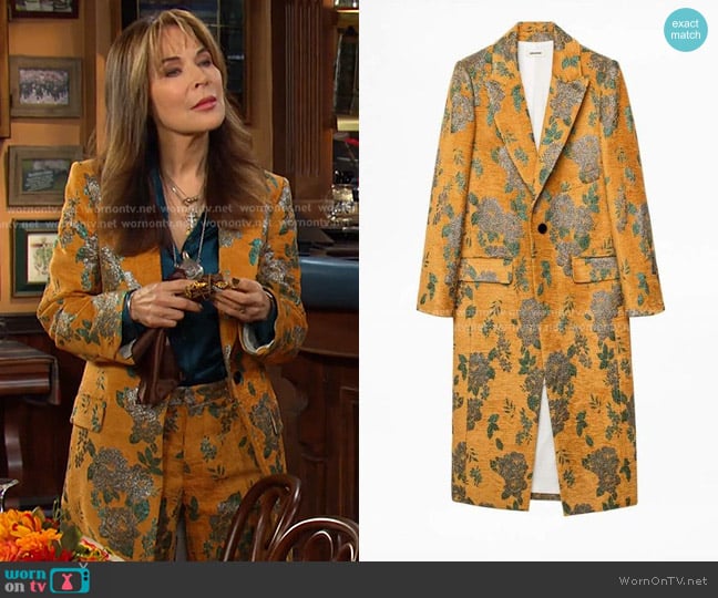 Zadig & Voltaire Monarque Velvet Coat worn by Kate Roberts (Lauren Koslow) on Days of our Lives