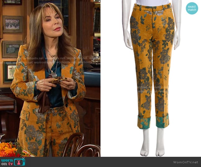 Zadig & Voltaire Monarque Velvet Pants worn by Kate Roberts (Lauren Koslow) on Days of our Lives