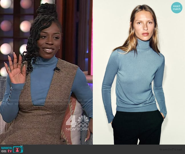 Zara Basic Plain Knit Sweater worn by Leora on The Kelly Clarkson Show