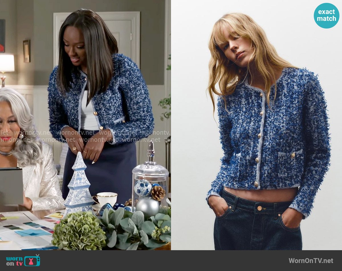 Zara Cable Knit Cardigan worn by Laura Peterson (Destiny Love) on Beyond the Gates