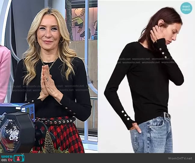 Zara Crew Neck Button Cuff Sweater worn by Chassie Post on Today