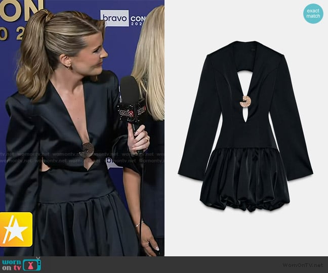 Zara Puffball Mini Dress worn by Lauren Herbert on Access Hollywood