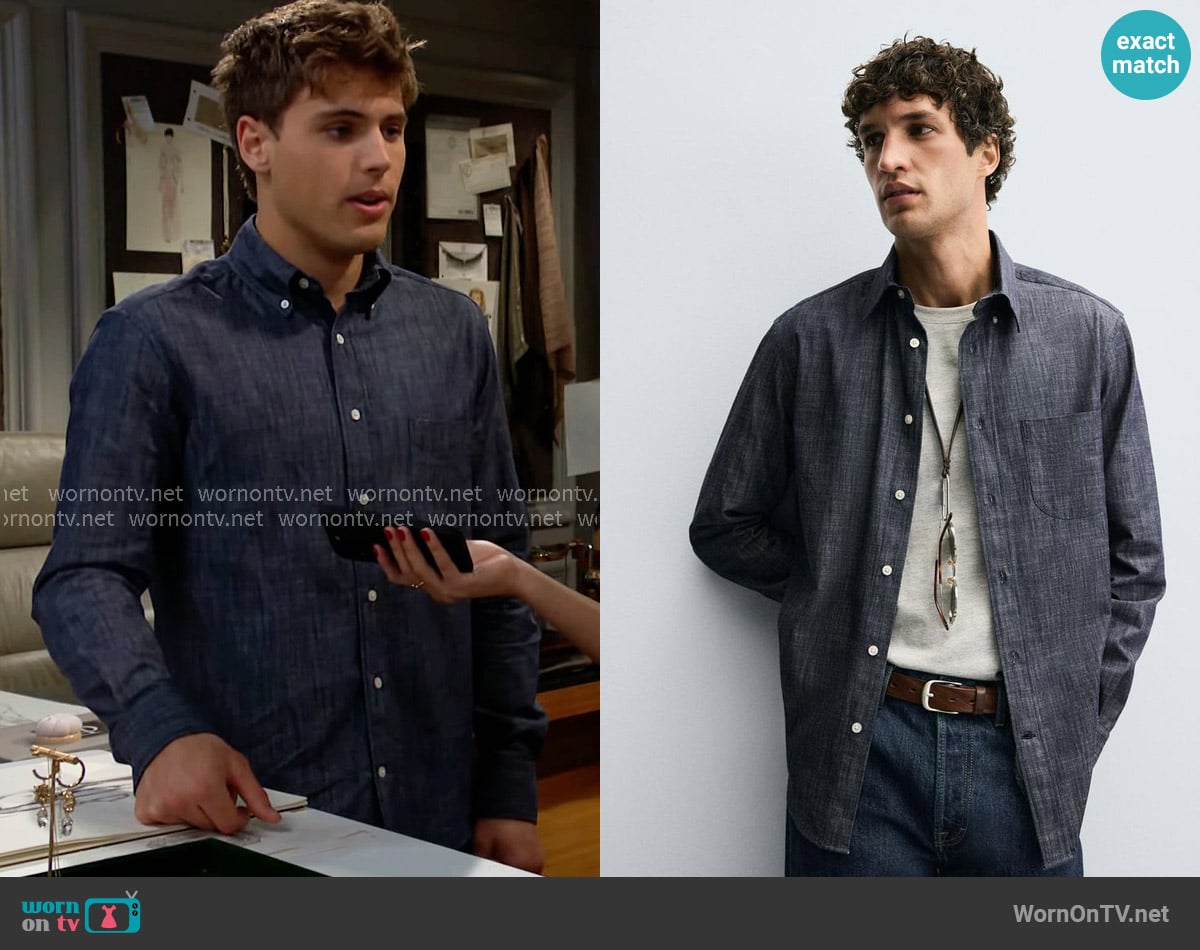 Will’s chambray shirt on The Bold and the Beautiful