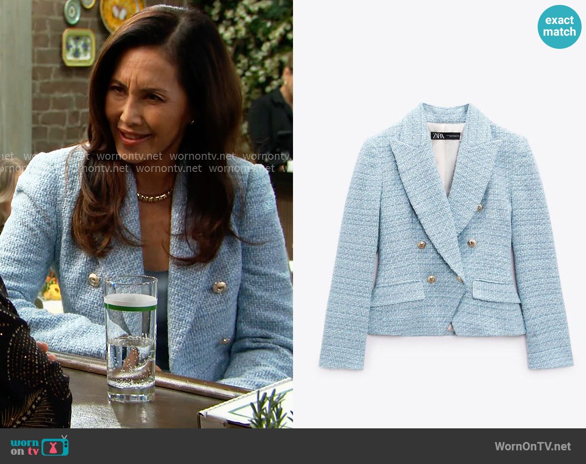 Zara Short Textured Blazer