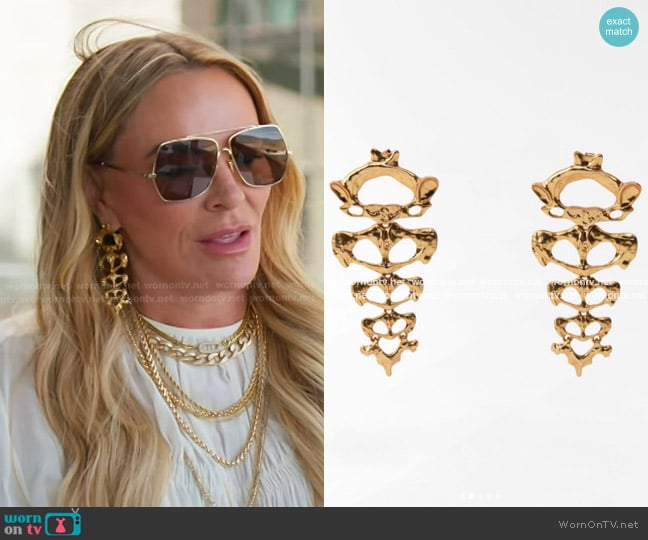 Zara Skeleton Earrings worn by Heather Gay on The Real Housewives of Salt Lake City