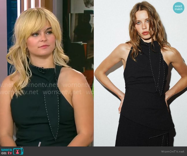 Zara Stitched Knot Top worn by Kaya Callahan on CBS Mornings