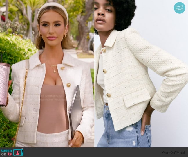 Zara Tweed Jacket worn by Ashtyn Zerboni (Ashtyn Zerboni) on Selling the OC