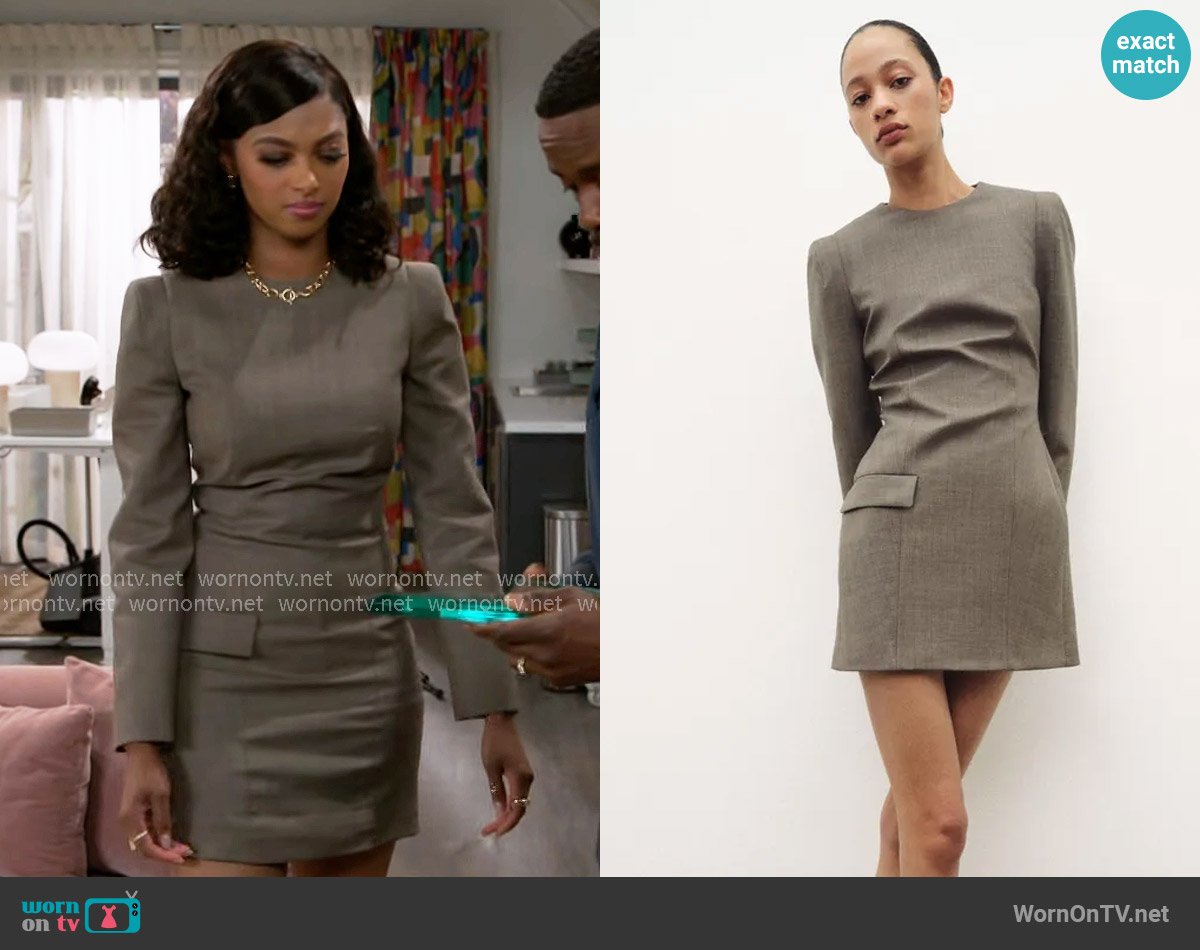 Zara Wool Shoulder Pad Dress worn by Kat Richardson (Colby Muhammad) on Beyond the Gates