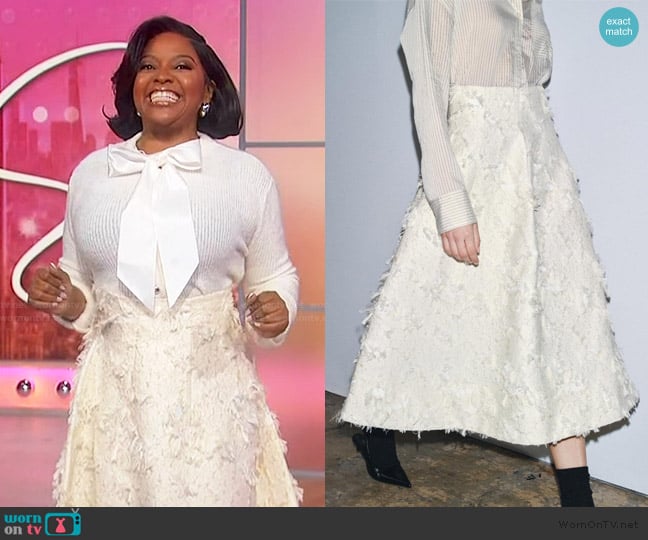 Zara ZW Collection Structured Midi Skirt worn by Sherri Shepherd on Sherri