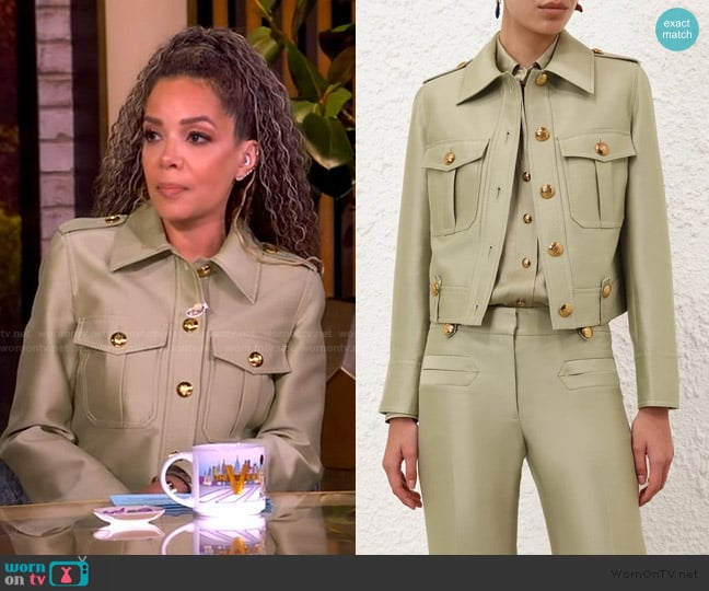 Sunny’s green utility jacket on The View Sunny’s green utility jacket on The View