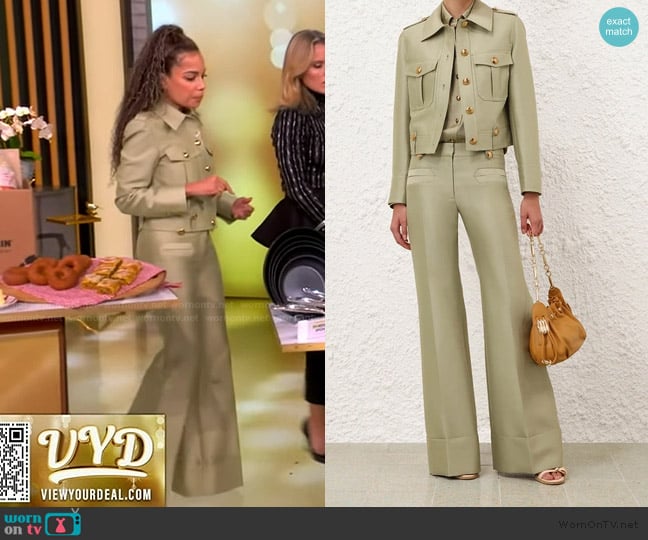 Sunny’s green utility pants on The View Sunny’s green utility pants on The View