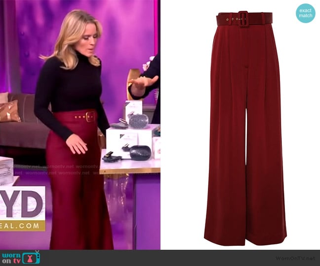 Zimmermann Tuck Silk Belted Wide-Leg Pants worn by Sara Haines on The View