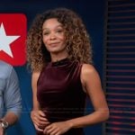 Zuri’s purple velvet dress on Access Hollywood