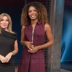 Zuri’s burgundy zip front dress on Access Hollywood