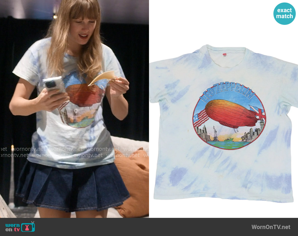  1970s Led Zeppelin Tie Dye Shirt worn by Taylor Swift on The End of an Era