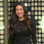 Hannah Kraft's black lace bodysuit on Tamron Hall Show