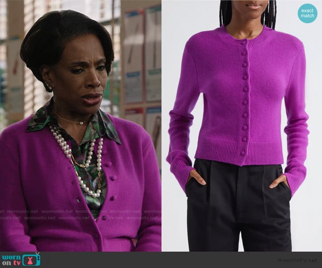 A.L.C. Skyler Cashmere Cardigan worn by Barbara Howard (Sheryl Lee Ralph) on Abbott Elementary