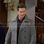 Adam’s double breasted herringbone coat on The Young and the Restless