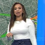 Adelle’s blue belted leather pants on Today